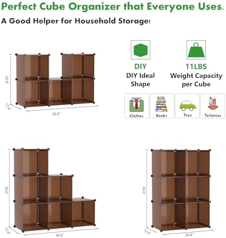 C&AHOME 6-Cube Storage Organizer Cube Shelf Closet Storage Bookcase - Image 5