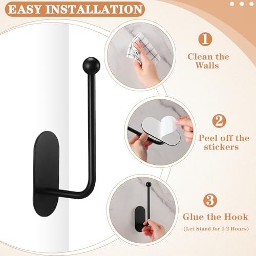 CroBlissful 2 Pcs Adhesive Curtain Holdbacks No Drill Window Hook - Image 3