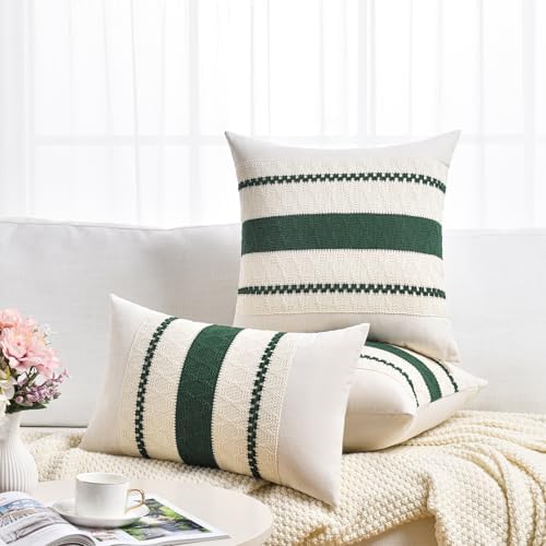 Fancy Homi Set of 1 Dark Green Boho Euro Decorative Throw Pillow Covers 26x26 - Image 6