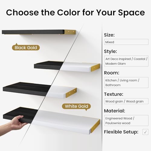 BAYKA Floating Shelves for Bedroom Decor, Wall Shelves for Storage, Wall - Image 6