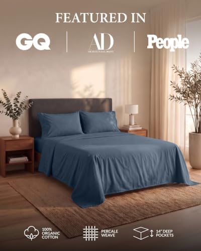 LANE LINEN Queen Bed Sheet Set 100% Organic Cotton 4pc Soft - Image 2