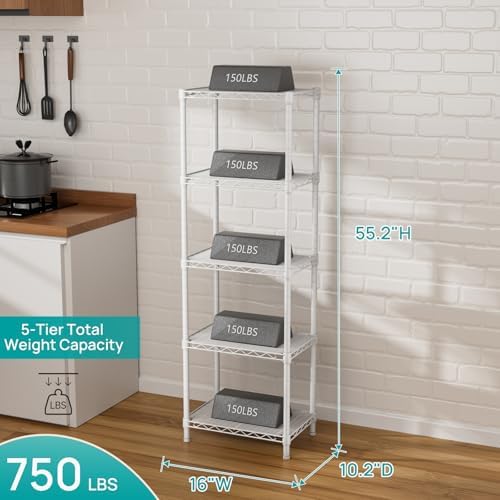 Small Wire 5 Adjustable Shelves Pantry Metal Shelf Floor Organizer - Image 3