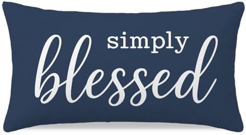Decorative Lumbar Pillow Cover 12x20 Inch Simply Blessed by HERHOME