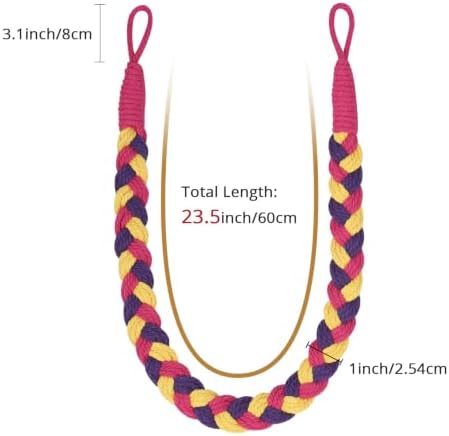 NICEEC 4 Pack Natural Cotton Rope Curtain Tiebacks Elegant Boho Style - Image 3