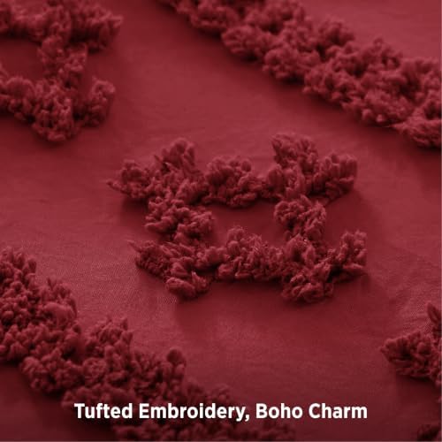 Bedsure Tufted Boho Comforter Set King, Bedroom Decor Bedding Set Red - Image 2
