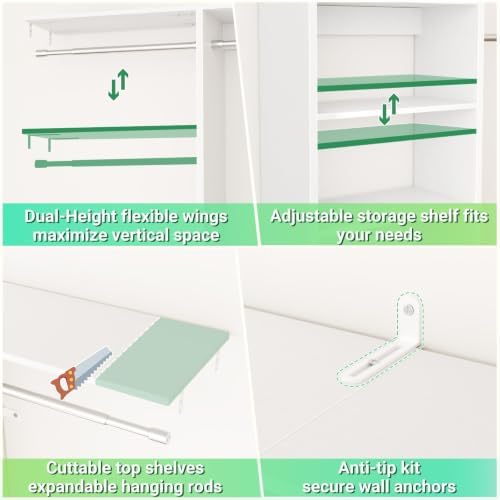 Besiost 4FT Small Closet Organizer System - Image 5