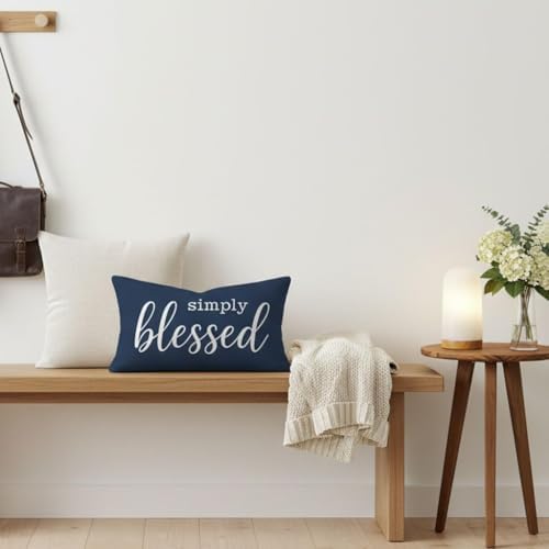 Decorative Lumbar Pillow Cover 12x20 Inch Simply Blessed - Image 7
