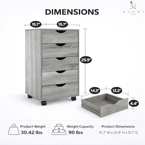 Naomi Home Under Desk Office File Cabinet - Image 3