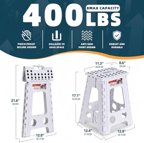 ACSTEP 17.5 Inch Heavy Duty Folding Step Stool - Image 2