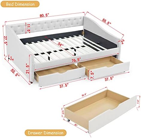 Wood Full Size Daybed, Day Bed Frame - Image 2