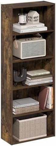 Furinno Basic Book Shelf, 5-Tier Bookshelf, Storage Organizer Bookcase by Furinno-FitsYourSpaceFitsYourBudget