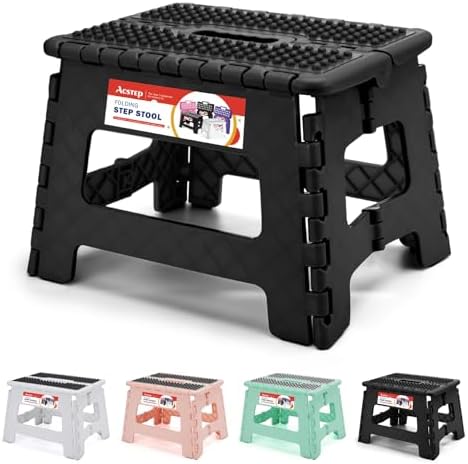 9 Inch Folding Step Stool 300 LB Capacity Non Slip Foot Stool by ACSTEP