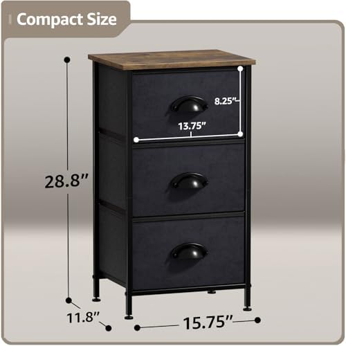 Sorbus Nightstand with 3 Drawers - Image 3