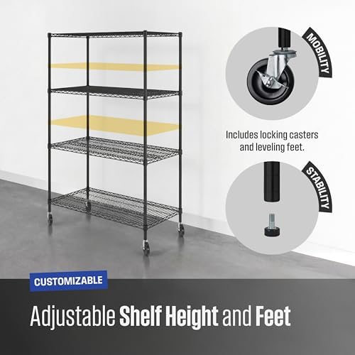 SafeRacks 4-Tier Black Wire Shelving - Image 6