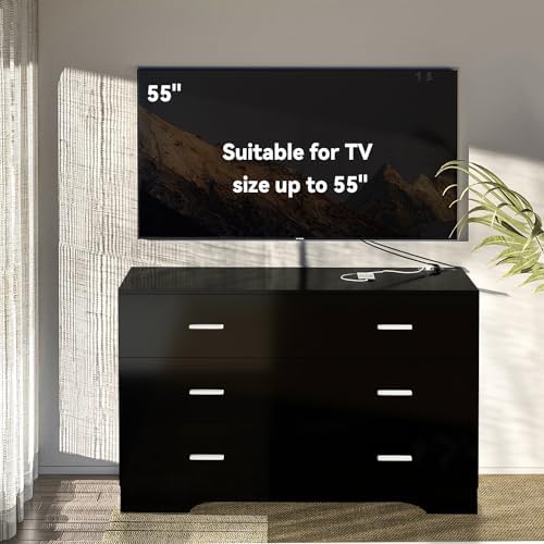 FJTJBSI Dresser with Power Outlets Wooden 6 Drawer Dresser with USB and Type C - Image 7
