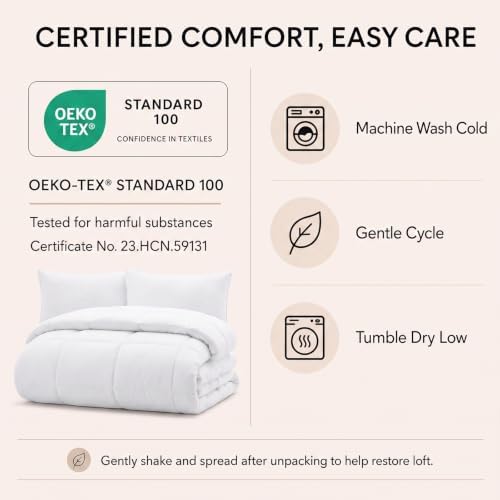 CozyLux Twin Comforter Set White - Image 6