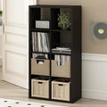 Furinno Cubicle Record Player Stand, 8-Cube Record Storage, Dark Oak by Furinno-FitsYourSpaceFitsYourBudget