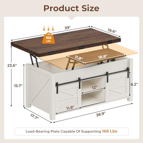 Lift Top Coffee Table for Living Room - Image 2