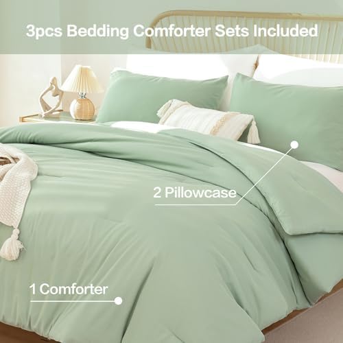 ROSGONIA Queen Comforter Set Sage Green, All Season Lightweight Blanket Quilt - Image 3