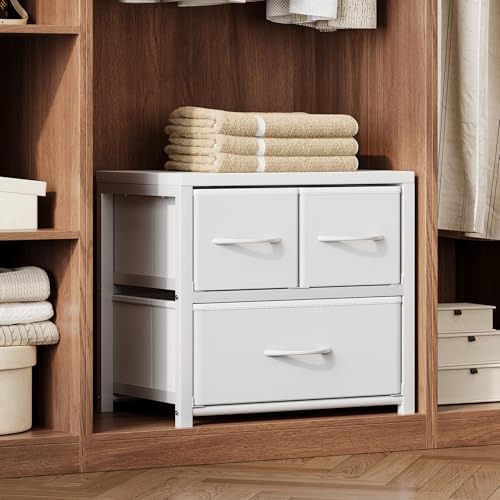 Homeiju Stackable 3-Drawer Fabric Dresser by Homeiju