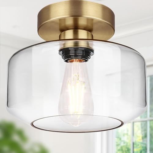 Lynnoland Industrial Farmhouse Semi Flush Mount Ceiling Light, Ceiling Mount by BringBrightnesstoYourLife