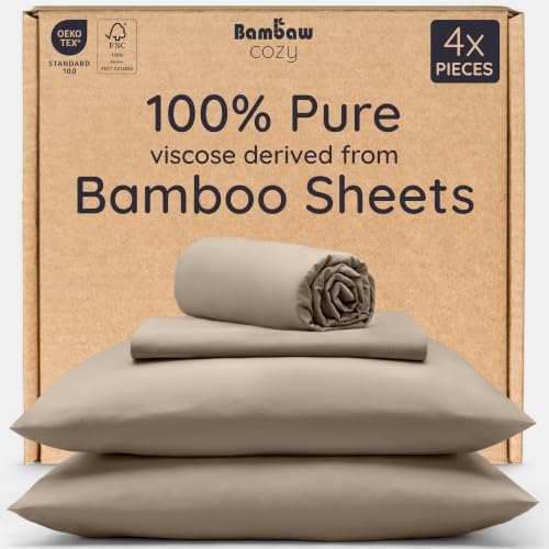 Bambaw 100% Viscose Derived from Bamboo Sheet Set Full Size – 4pcs Cooling by Bambaw