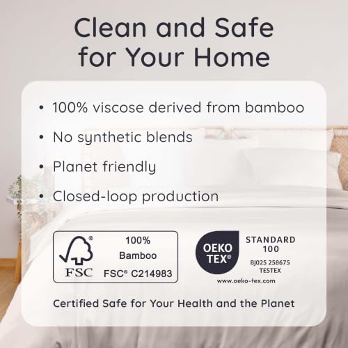 Bambaw 100% Viscose Derived from Bamboo Sheets Queen Size Set – 6pcs Cooling - Image 6