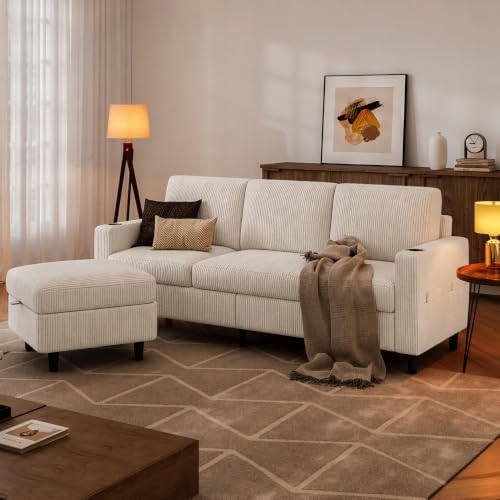 Convertible Sectional Couches for Living Room, 3 Seats L Shaped Sofa - Image 4