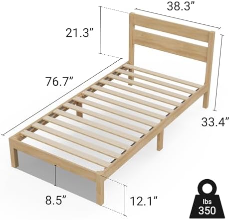 Classic Wood Platform Bed Frame - Image 2