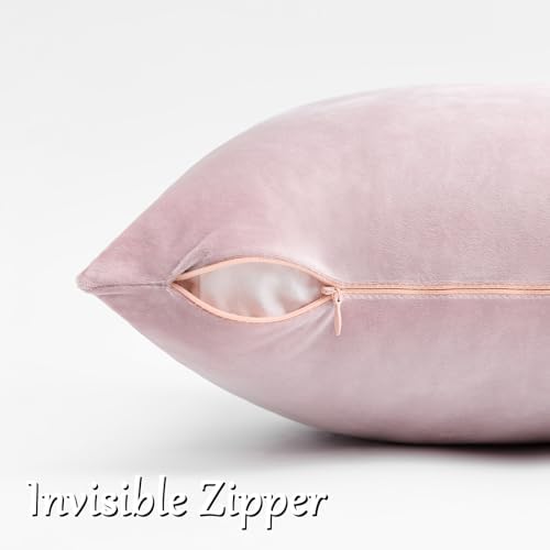 GIGIZAZA Sweet Lilac Velvet Throw Pillow Covers 22x22 Pack of 2 - Image 4
