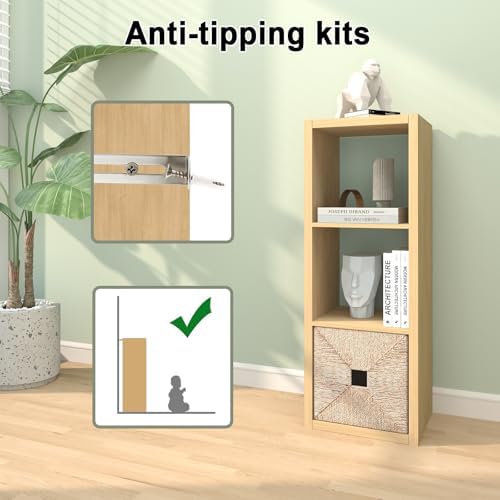 CTESNE【2026 Wooden Thick Frame 3 Cube Storage Organizer Shelf - Image 5
