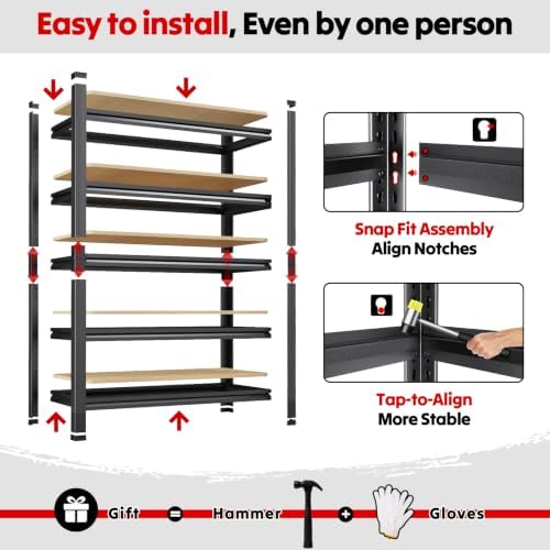 Storage shelves, Adjustable Garage Shelving, 5-Tier Shelving Unit - Image 3