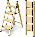 Taranta 4 Step Stool Foldable, Aluminum Step Ladder-Gold by TARANTA