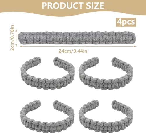 4 Pack Braided Curtain Tieback Elegant Boho Rustic Drapes Holdback - Image 2