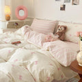 Nayoroom Pink Bow Polka Dot Comforter Set Full Reversible Striped Bedding by Nayoroom