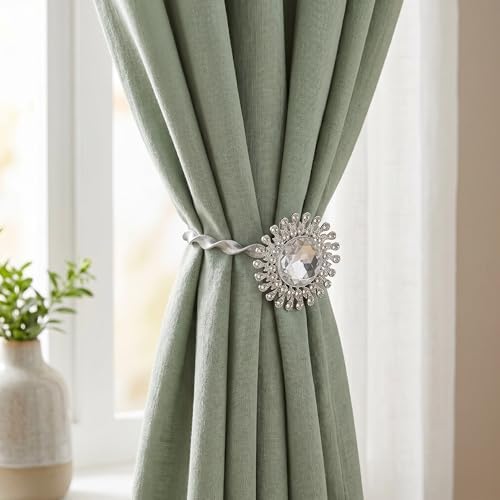 2 Pack Modern Flower Curtain Tiebacks Window Holdback Buckles - Image 6