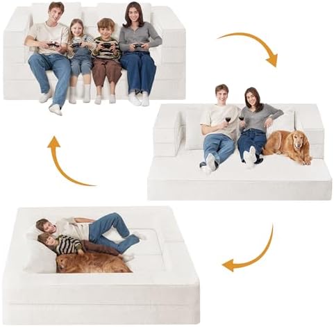 Futon Sofa Bed with Pillow, 3-in-1 Sleeper Sofa Bed with Removable Cover - Image 4