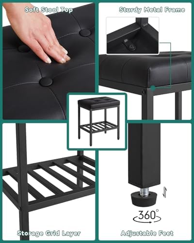IBUYKE Rectangular Makeup Stool, PU Seat Vanity Chair - Image 6