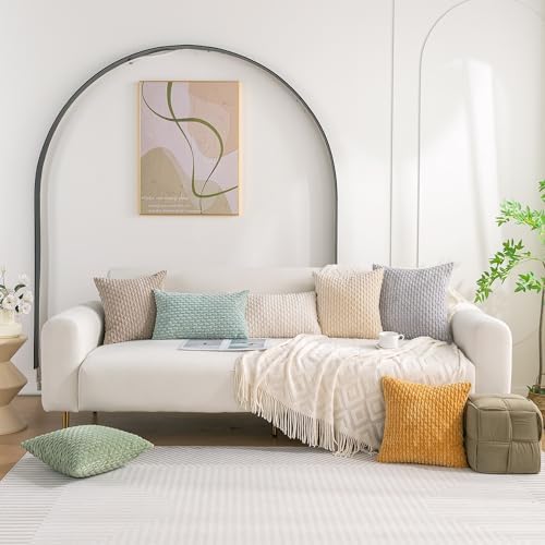 Set of 4 Neutral Decorative Throw Pillow Covers 16x16 Inch Corduroy Pillow - Image 2