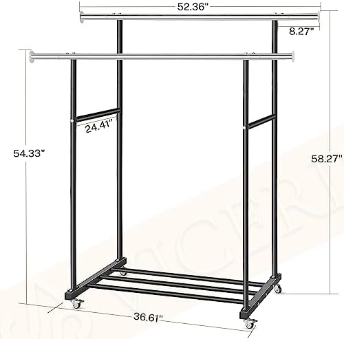 VICERII Clothes Rack, Double Clothing Rack - Image 5
