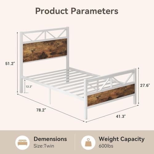 Twin Metal Platform Bed Frame - Image 2