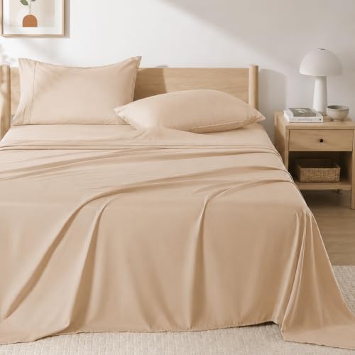 ROSE&RISY Khaki King Sheet Set, 4 Pieces Soft Bedding King Sheet Set, by ROSERISY