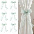White Lace Bow Curtain Tiebacks 6-Pack, Vine Floral Curtain Holdbacks by TAMHOO