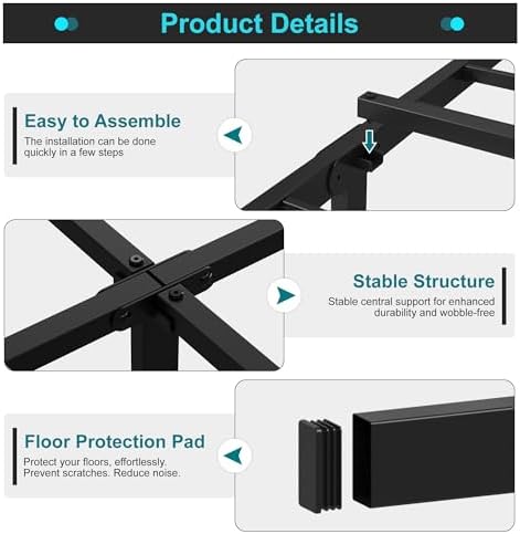 8 Inch Full Size Bed Frame, Metal Platform Bed Frame Full - Image 5