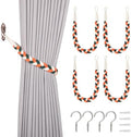 NICEEC 4 Pack Natural Cotton Rope Curtain Tiebacks Elegant Boho Style by NICEEC