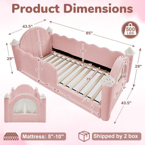 Twin Size Castle Style Kids Floor Bed Frame - Image 2
