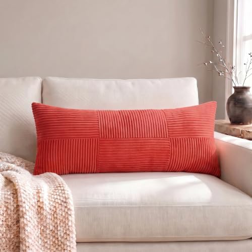 Fancy Homi Set of 1 Red Boho Long Lumbar Body Decorative Throw Pillow Cover - Image 5