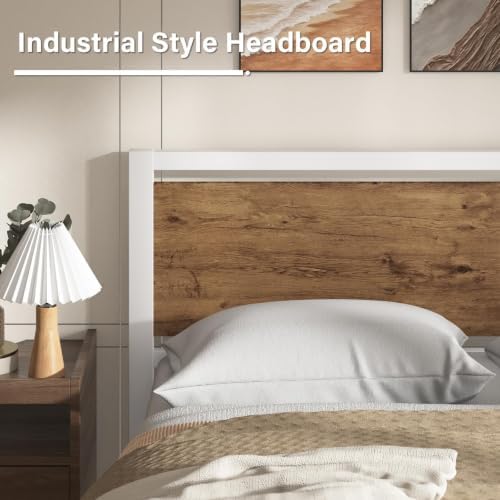 IMMERSTABLE Queen Metal Bed Frame with Industrial Headboard - Image 3