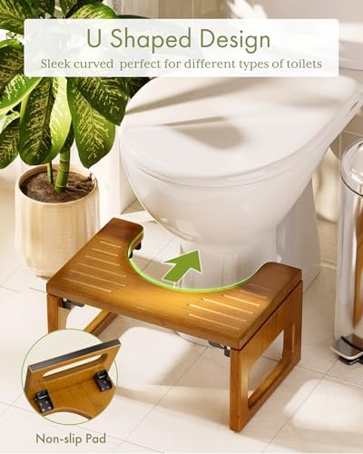 AmazerBath 8.5 Inches Bamboo Toilet Stool Squat - Image 5