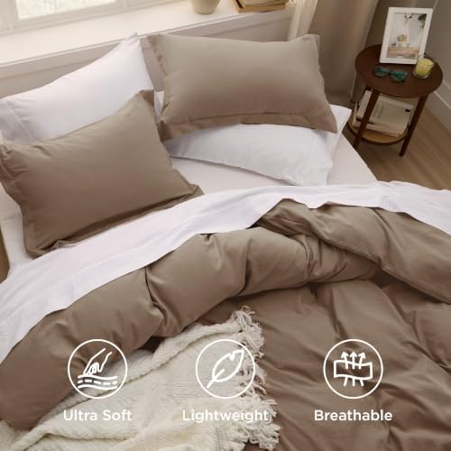 Bedsure Prewashed Duvet Cover Full, Cotton-Like Soft Bedding Set - Image 3